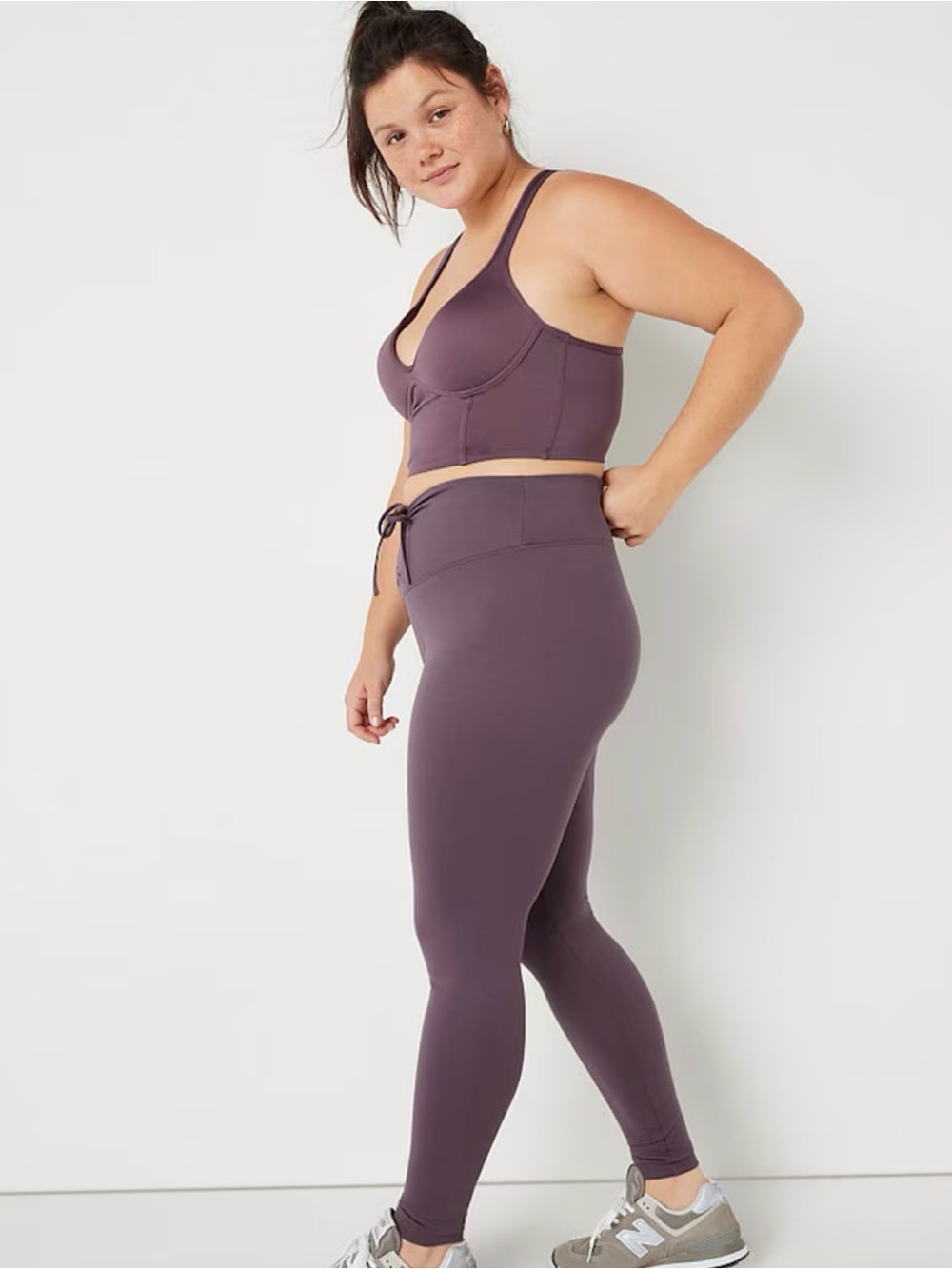 PINK Victoria's Secret Purple High-Rise Drawstring Leggings